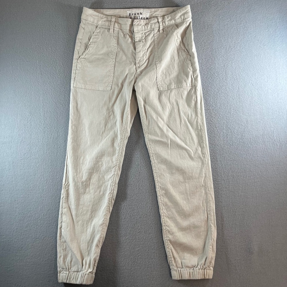 Frank & Eileen Jameson Sand cement italian Linen performance Jogger Pants Size 4